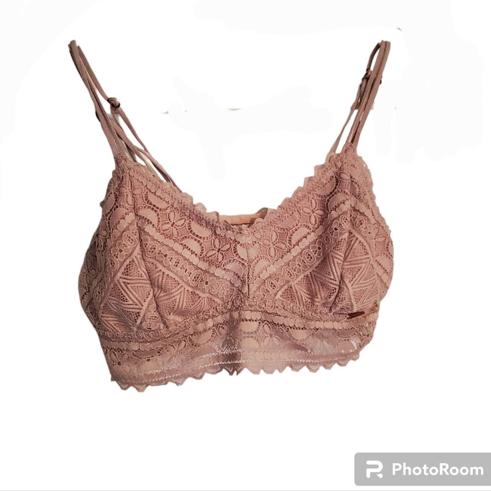 DANSKIN Intimates lace bralette Woman's pale blush pink comfort bra size S
